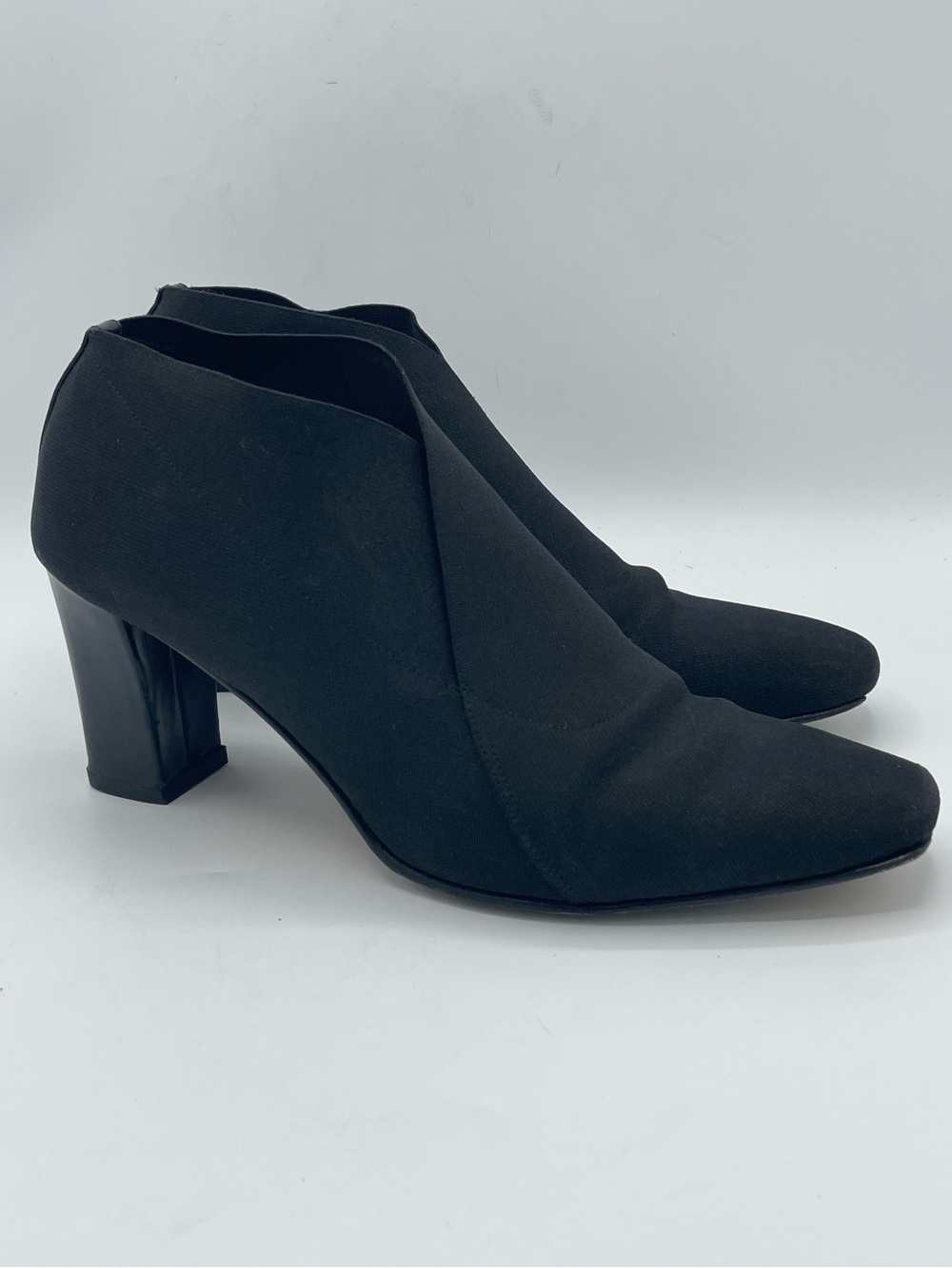 Gruppo Italiano Classic Black Women's Block Heel Square Toe Shoes Ankle Boots.